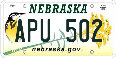 NE license plate APU502