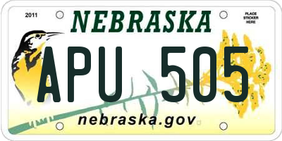 NE license plate APU505