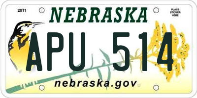 NE license plate APU514
