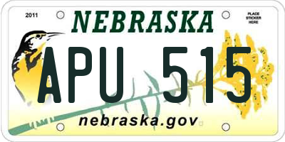 NE license plate APU515