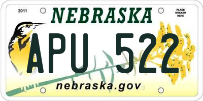 NE license plate APU522