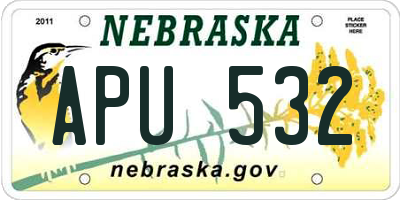 NE license plate APU532