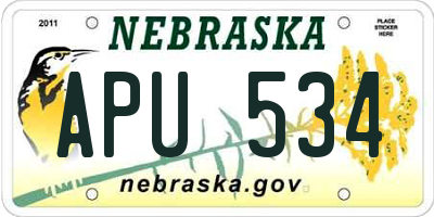 NE license plate APU534