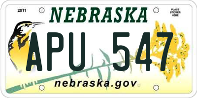 NE license plate APU547