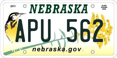 NE license plate APU562