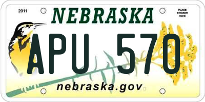 NE license plate APU570