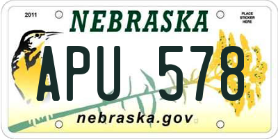 NE license plate APU578