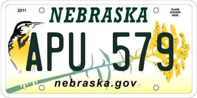 NE license plate APU579
