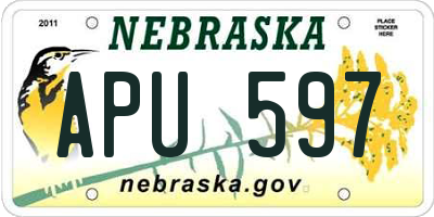 NE license plate APU597