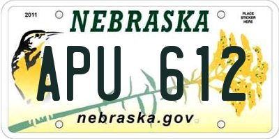 NE license plate APU612
