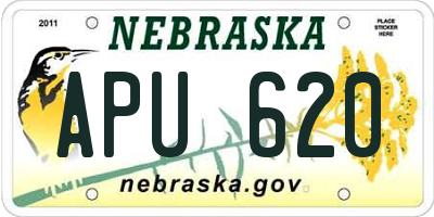 NE license plate APU620