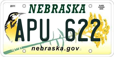 NE license plate APU622
