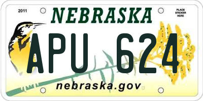 NE license plate APU624