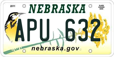 NE license plate APU632