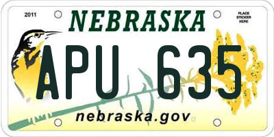 NE license plate APU635