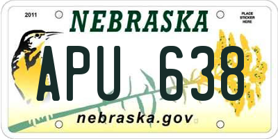 NE license plate APU638