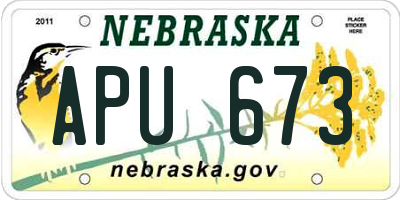 NE license plate APU673