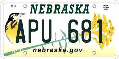 NE license plate APU681