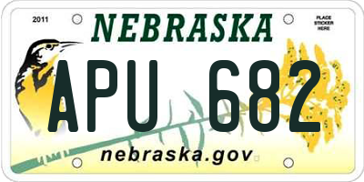 NE license plate APU682