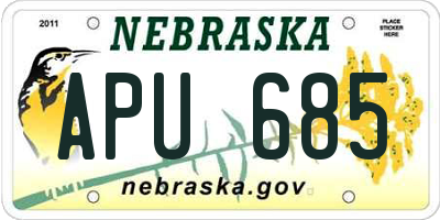 NE license plate APU685