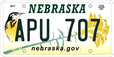NE license plate APU707