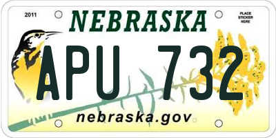 NE license plate APU732