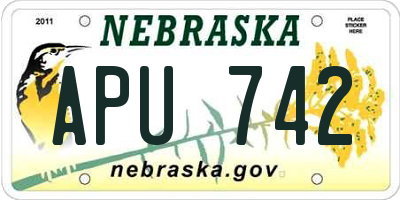 NE license plate APU742