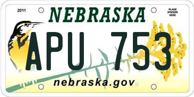 NE license plate APU753