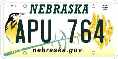 NE license plate APU764