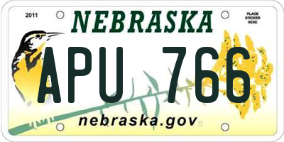 NE license plate APU766