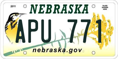NE license plate APU771