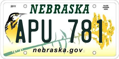 NE license plate APU781