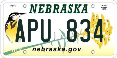 NE license plate APU834