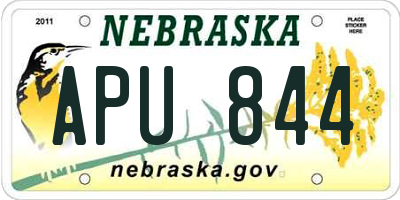 NE license plate APU844
