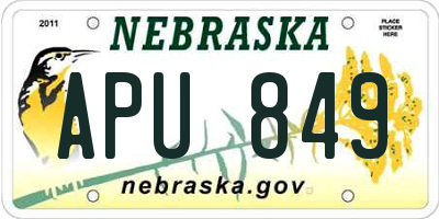 NE license plate APU849
