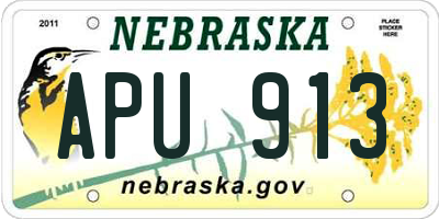 NE license plate APU913
