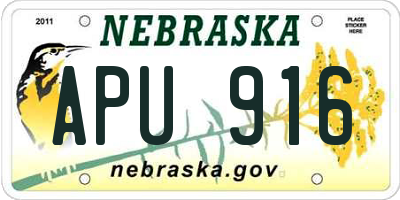NE license plate APU916