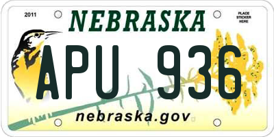 NE license plate APU936