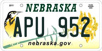 NE license plate APU952