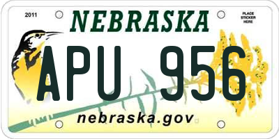 NE license plate APU956