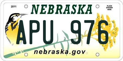 NE license plate APU976