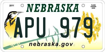 NE license plate APU979