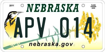 NE license plate APV014