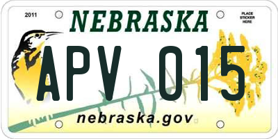 NE license plate APV015
