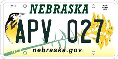 NE license plate APV027