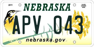 NE license plate APV043