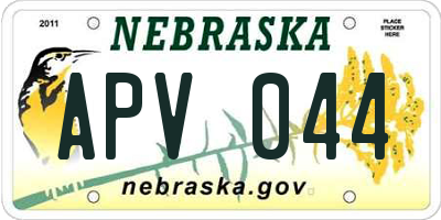 NE license plate APV044