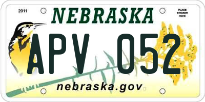 NE license plate APV052