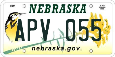NE license plate APV055