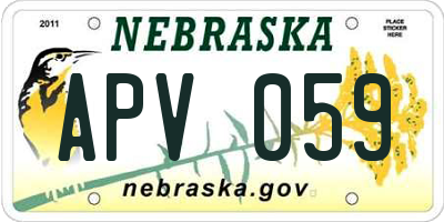 NE license plate APV059